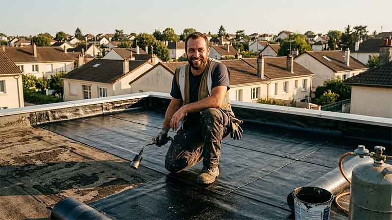 Réalisation de réparation d'infiltration de toit-terrasse 9